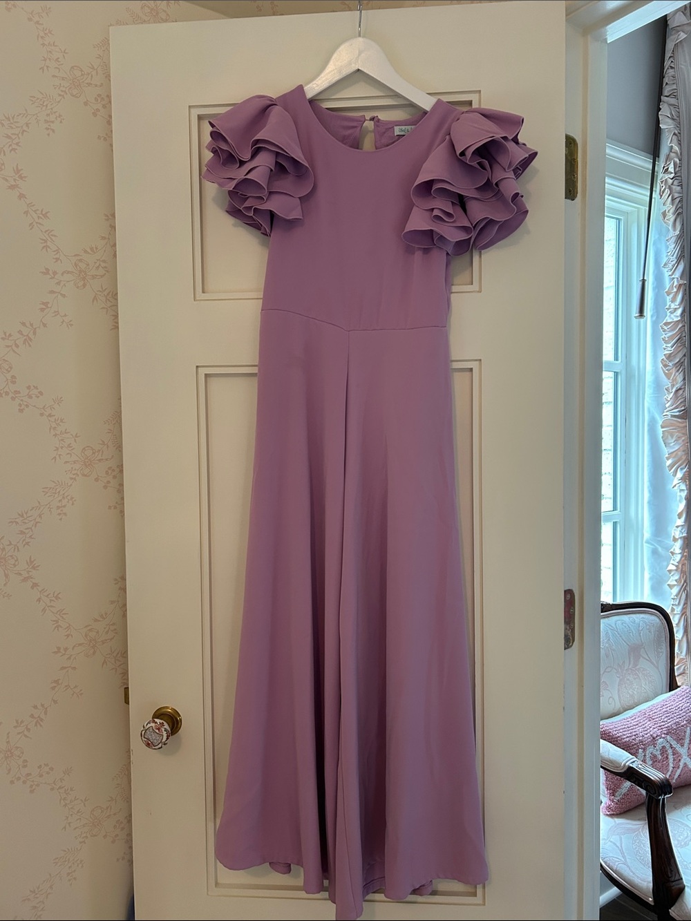 Lavender Ruffle Sleeve Jumper